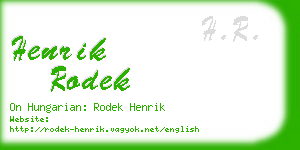 henrik rodek business card